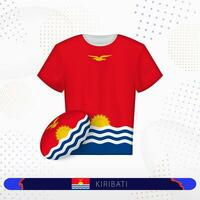 Kiribati rugby Jersey met rugby bal van Kiribati Aan abstract sport achtergrond. vector