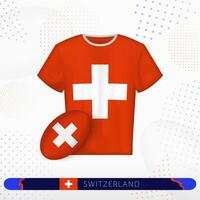 Zwitserland rugby Jersey met rugby bal van Zwitserland Aan abstract sport achtergrond. vector