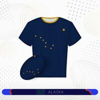 Alaska rugby Jersey met rugby bal van Alaska Aan abstract sport achtergrond. vector