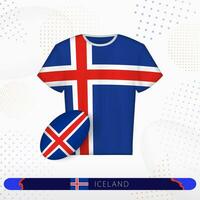 IJsland rugby Jersey met rugby bal van IJsland Aan abstract sport achtergrond. vector