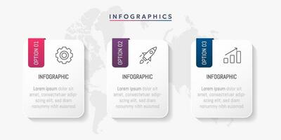 bedrijf infographic vector illustratie 3 stappen of opties met pictogrammen