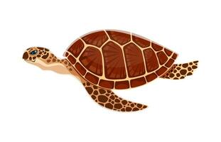 tekenfilm zee schildpad dier, majestueus schepsel vector