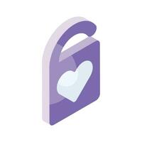 icoon van bruiloft hanger, hart symbool Aan deur hanger, deur hangende medeplichtig vector