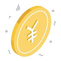 een creatief ontwerp icoon van yen munt vector