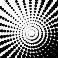Perspectief zwart en wit halftone stippen cirkel patroon. vector
