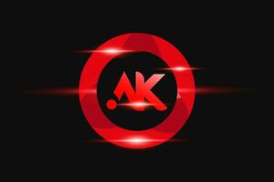 ak rood logo ontwerp. vector logo ontwerp voor bedrijf.