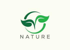groen blad logo ontwerp vector sjabloon. natuur groei blad vector logo.