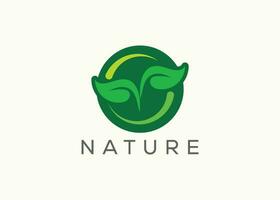 groen blad logo ontwerp vector sjabloon. natuur groei blad vector logo.