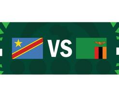 dr Congo en zambiaans vlaggen landen 2023 landen ontwerp vector