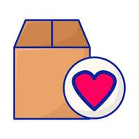 doos levering met hart illustratie vector