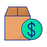 doos levering met geld munt illustratie vector