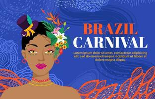 mooi portret van vrouw in Brazilië carnaval kleding ontwerp voor carnaval concept vector