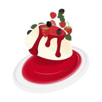 logo illustratie levitatie Italiaans toetje panna cotta vector