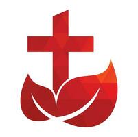 kerk boom vector logo ontwerp. kruis boom logo ontwerp.