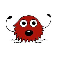 schattig en grappig monster tekenfilm illustratie geïsoleerd in wit achtergrond. abstract monster illustratie vector