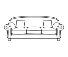 sofa lijn pictogrammen. meubilair ontwerp. verzameling van sofa illustratie. modern meubilair reeks geïsoleerd Aan wit achtergrond. vector