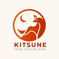 modern minimalistische kitsune logo vector