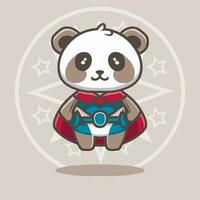 vector schattig panda karakter heroes