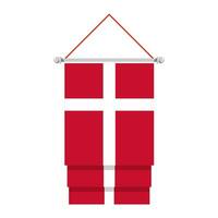 nationaal vlag van Denemarken in vlak stijl geïsoleerd Aan wit achtergrond, vector illustratie