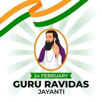 goeroe Ravidas Jayanti dag. de dag van Indië goeroe Ravidas Jayanti dag illustratie vector achtergrond. vector eps 10