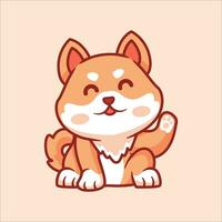 schattig shiba inu tekenfilm dier illustratie vector