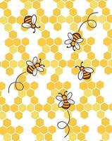 honingraat en honingbij vector illustratie