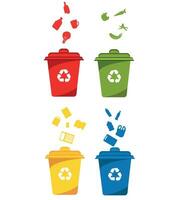 recycle bak vector illustratie. kleurrijk recycle bak