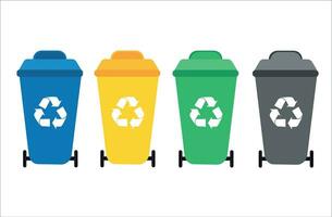 recycle bak vector illustratie. kleurrijk recycle bak