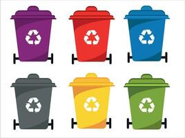 recycle bak vector illustratie. kleurrijk recycle bak