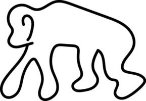 wereld dieren in het wild dag, dier lijn kunst, doorlopend een lijn kunst, tekening vector illustratie geïsoleerd Aan wit achtergrond.
