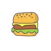 handgetekende hamburger vector