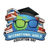 Internationale wereld onderwijs dag illustratie vector