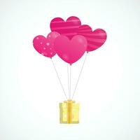 ballon geschenk hart liefde roze voor decoratie Valentijn bruiloft liefde viering festival schattig ontwerp vector