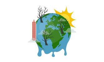 globaal opwarming illustratie, milieu vervuiling, globaal opwarming verwarming gevolg concept vector