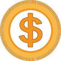 een dollar teken in een oranje cirkel vector