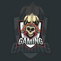 vrij vector schedel esports gaming mascotte logo ontwerp