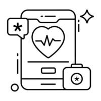trendy vectorontwerp van mobiele medische app vector