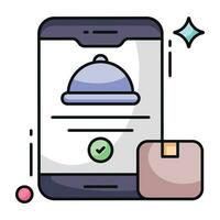 modieus ontwerp icoon van mobiel voedsel bestellen vector