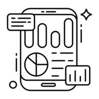 modern ontwerp icoon van mobiel gegevens analytics vector