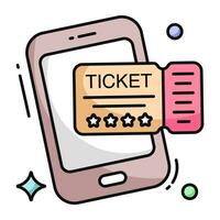 een uniek ontwerp icoon van mobiel ticket vector