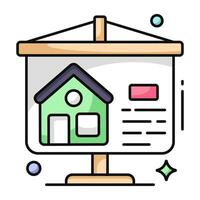 een creatief ontwerp icoon van huis presentatie vector