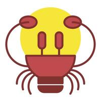 krab en lamp logo. logo voor toekomst technologie industrie vector