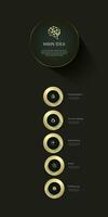 luxe cirkels opties infographic ontwerp, vector illustratie. gouden en premie grafieken voor bedrijf en financiën elementen