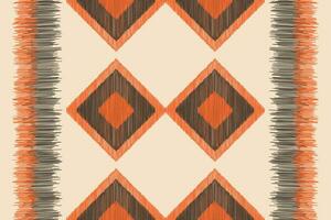 etnisch ikat kleding stof patroon meetkundig stijl.afrikaans ikat borduurwerk etnisch oosters patroon bruin room achtergrond. abstracte,illustratie.textuur,kleding,decoratie,motief,tapijt. vector