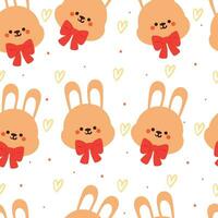 naadloos patroon tekenfilm konijn. schattig dier behang voor textiel, geschenk inpakken papier vector