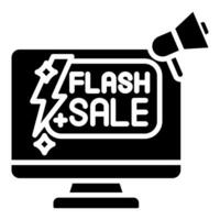 online flash verkoop icoon lijn vector illustratie