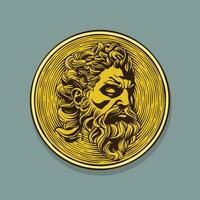 kleur illustratie van Zeus munt vector