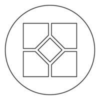 keramisch tegel bestrating plaat icoon in cirkel ronde zwart kleur vector illustratie beeld schets contour lijn dun stijl