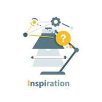 inspiratie, kennis of opleiding, studie of aan het leren nieuw vaardigheid, creativiteit of idee vector