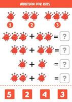 toevoeging voor kinderen met schattig tekenfilm rood monster. vector